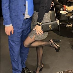 Astr The Label Houndstooth Plaid Wool Skirt